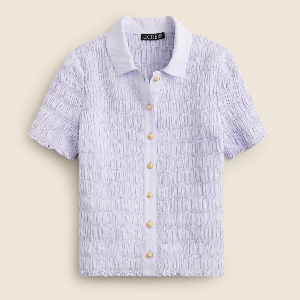 J. Crew women’s smocked Button-Down Shirt